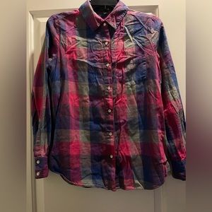 Forever 21 plaid pattern button up